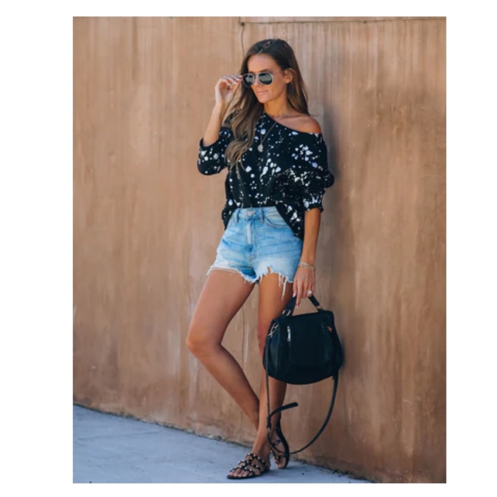Fate• silver metallic splatter French terry sweatshirt